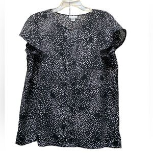 Liz Claiborne Black and White Patterned Blouse